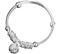 UKCOCO Bracelet Garçon Fille Cloche Cuivre Argenté Joli Jingle Bangle Unisexe pour Garçon Fille et Tout- Style Élégant et Artisanat Raffiné Cadeau Né
