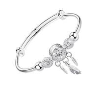 UKCOCO Bracelet Jonc Ajustable en Fil Métallique Charms Attrape-rêves, Design Extensible pour Femme Accessoire Mode Décontracté