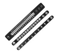 UKCOCO Bracelet Large Cuir Synthétique Punk Clouté Unisexe Mode Multi-couches Noir Pour Homme Et Femme Bracelets Stylés Pour Performance Halloween Et Usage Quotidien