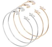 UKCOCO Bracelet Manchette Ouvert 4pcs pour Femmes et Filles en Alliage Éclat, Réglable et Créatif, pour Anniversaire et Vacances
