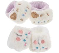 UKCOCO Bracelet Poignet Absorbant l'Humidité en Polaire Corail, Confortable et Élégant, Lot de 4 pour Maquillage et Soins Visage