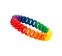 UKCOCO Bracelet Silicone Coloré Arc Ciel Tressé Unisexe Bangle Ajustable pour Femmes et Hommes Accessoire Mode Élastique et Confortable