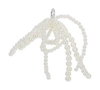 UKCOCO Breloque Nœud en Perles 3D Blanc Décoration pour Téléphone Portable Paquet et Clés Accessoire Élégant Pendentif Applique Polyvalent pour Loisirs Créatifs 1 Pièce Résistant à