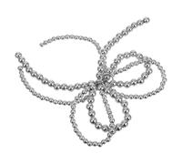 UKCOCO Breloque Nœud en Perles Argentée 3d, Décoration Chaîne de Perles pour Téléphone, Chaussures et Paquet, Accessoire Multifonctionnel Élégant et Résistant la Décoloration, Bijou