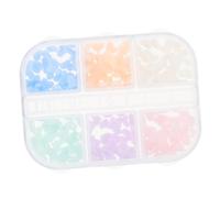 UKCOCO Breloques en Résine Cœur pour Nail Art 6 Pièces Boîte 6 Compartiments Effet Changement Couleur Décoration Manucure DIY Accessoires Ongles Fête Usage Professionnel et Personnel