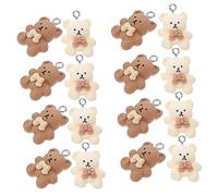 UKCOCO Breloques Ours Kawaii 24pcs Pour Filles Couleurs Caramel Et Crème Pendentifs à Breloques Diy Accessoires De Fabrication De Bijoux Pour Créations De Porte-clés Et Colliers