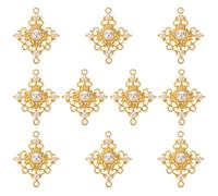 UKCOCO Breloques Pendentifs Croix Perles Imitation Or en Alliage de Zinc Robustes et Élégants 10pcs pour Fabrication Boucle Oreille et Création Colliers DIY