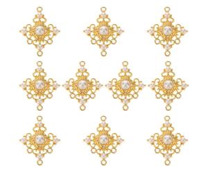UKCOCO Breloques Pendentifs Croix Perles Imitation Or en Alliage de Zinc Robustes et Élégants 10pcs pour Fabrication Boucle Oreille et Création Colliers DIY