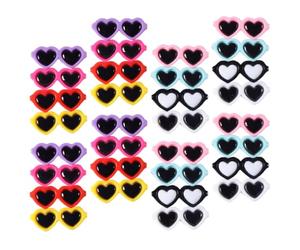 UKCOCO Breloques pour Coque de Téléphone DIY 50 Pcs en Plastique et Résine Mini Lunettes Cœur Multicolores Décoration pour Création Bijoux Ornement Léger pour Bandeau et Épingle à