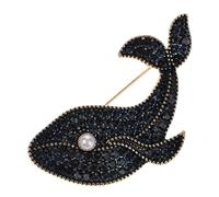 UKCOCO Broche Baleine Bleue en Métal Chic Femme Accessoire Mode Tenue Élégante Pin’s Bijoux Décoratif pour Châle et Vêtements