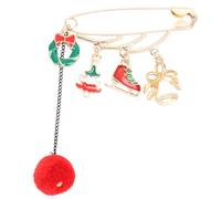 UKCOCO Broche de Noël Père Noël Cloche en Alliage Épingle de Revers Festive et Décorative pour Vêtements pour Femme Présent Original et Élégant