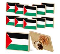 UKCOCO Broche Drapeau Palestinien Carrée Alliage Solide Épingle Palestinienne Unisexe Accessoire Veste Écharpe Paquet à Dos 2,5 x 1,8 Cm Lot De 12 Pins