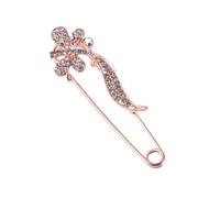 UKCOCO Broche en Alliage et Pierre Brillante Perle Blanche, Épingle de Revers Élégante pour Femme, Accessoire de Mode Fête et Présent, Taille Unique, Finition Brillante