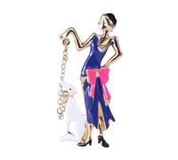 UKCOCO Broche en Alliage Goutte D’huile, Broche de Soirée Bleue, Épingle Polyvalente pour Vêtements Femme, Accessoire Léger pour Fête et Usage Quotidien, Décoration Originale