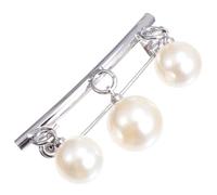 UKCOCO Broche en Perles Décorative Boucle de Taille en Métal Argenté, Accessoire Femme Élégant pour Vêtements et Jupes, Usage Quotidien et Occasions Spéciales, Modèle N°2, Finition Perle