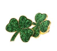 UKCOCO Broche Épingle Lot de 2 Feuilles de Trèfle Vert Émail Saint-patrick, Accessoires Irlandais Festifs pour Vêtements, Paquet et Écharpes, Présent Bijou Femme pour Célébrations