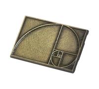 UKCOCO Broche Épingle Unique à Thème Nombre D’or, Design Médiéval Rectangulaire Doré, Épingle Artistique pour Enseignants et Passionnés de Mathématiques, Accessoire de Rentrée Scolaire