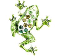 UKCOCO Broche Grenouille Colorée en Alliage Vert, Épingle à Vêtement Légère et Solide, Accessoire Mode pour Femmes, Broche à Pull pour Présents et Occasions Spéciales