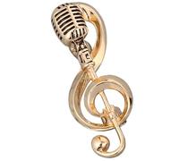 UKCOCO Broche Musicale de Note et Microphone, Épingle de Col en Alliage pour Femme, Bijou Élégant pour Concert et Dîner