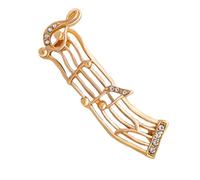 UKCOCO Broche Musicale en Alliage Doré à Cristaux, Épingle à Vêtements Élégante pour Fête et Cérémonie, Ornement pour Soirée et Fête de Remise des Diplômes