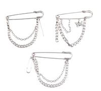 UKCOCO Broche Rétro Chaîne En Alliage Métal Décorative Mode Unisexe Accessoire Hip-hop Pour Vêtements Paquet 3 Pièces