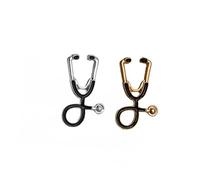 UKCOCO Broche Stéthoscope Rétro Argentée pour Infirmières et Médecins Épingle et Petite pour Chemises Chapeaux Sacs Accessoire pour Étudiants Médecine et de Santé