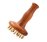 UKCOCO Brosse De Massage Bois De Santal Et Laiton Outil De Soin Corporel Manuel Pour Relaxation Des Points De Pression Peigne De Massage Pour Chevelu