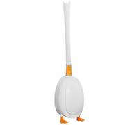 UKCOCO Brosse de Toilette sans Odeur Désagréable en Silicone Forme Canard Support Base Stable Multifonction Accessoires de Salle de Bain pour Nettoyage des Toilettes