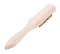 UKCOCO Brosse Métallique en Cuivre Manche en Bois Large, Brosse de Nettoyage Portable Antirouille pour Décontamination et Polissage, Outil Industriel Résistant pour Nettoyage