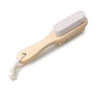 UKCOCO Brosse Pieds à Poils de Sanglier Naturel 18 X 4,3 Cm Exfoliante en Bois et Pierre pour Pédicure Soin des Pieds Massage Circulation Sanguine