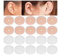 UKCOCO Butée de Fermoir de Boucle D'oreille Coussinets Anti-frottement en Silicone 20pcs et Prévention de L'hyperplasie, Support Confortable pour Piercing pour Bijoux