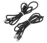 UKCOCO Câble de Charge Magnétique USB-c et Micro USB 2 Pièces pour Smartphone et Tablette, Compatible Charge Rapide, Câble USB 1 M Noir, Transfert Données et Rechargement Sécurisés