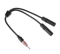 UKCOCO Câble en Cuivre et Plastique Adaptateur D'antenne Automobile Noir Convertisseur 1 Mâle vers 2 Femelles, Accessoire Voiture pour Autoradio