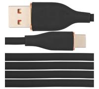 UKCOCO Câble USB Type-c 1 M en Silicone Liquide Noir Charge Rapide 66w Compatible Téléphone Mobile Câble de Données USB Flexible pour Appareil Portable