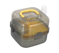 UKCOCO Cage de Transport Double Couche pour Petits Animaux, Mallette Portable Jaune en Plastique Résistant, Aération Optimale, Fond Amovible, pour Hamster, Furet et Cochon d'Inde, Soins
