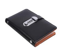 UKCOCO Carnet à Verrouillage par Combinaison 17,5 X 11 Cm en Polyuréthane Noir Profond, Carnet Compact Sécurisé pour 100 Pochettes Double Face, Organiseur D'argenté et Mots de Passe