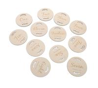 UKCOCO Cartes Étapes Bébé en Bois 12 Pièces pour Photographie Commémorative Design Créatif et Matériaux Non Chimiques pour -nés et Parents