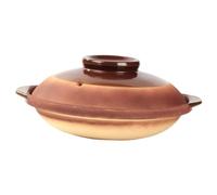 UKCOCO Casserole Argile avec Poignées Doubles Chaleur pour et Plats Mijotés Pot de Cuisson Vintage pour Gaz et Feu Direct Design sans Joint pour Utilisation Sécurisée