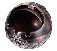 UKCOCO Cendrier de Table Rond en métal avec Couvercle, cendrier sans fumée créatif, Petit cendrier Portable pour Patio extérieur, Salon, Anti-Chute