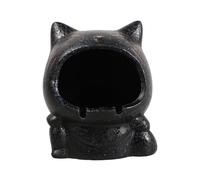 UKCOCO Cendrier en Céramique Grand Modèle Décoratif Noir Chat | Usage Intérieur et Extérieur, Grosse Capacité, Design Mignon et Créatif, Pièce Polyvalente