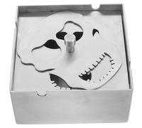 UKCOCO Cendrier Grimace Squelette Migne De Cendre Mignon Décor De Crâne pour Les Femmes Plateau Squelette Cendriers Halloween Cendrier Drôle Cendrier à L'extérieur Acier Inoxydable