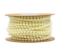 UKCOCO Chaîne de Perles Plastiques Beige Guirlande DIY pour Bijoux et Bracelets Décorations Mariage et Projets Artisanaux Perles Fixes Résistantes et Brillantes