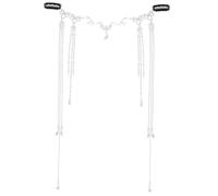 UKCOCO Chaîne De Tête Vintage à Pompon Longue En Métal Argenté Accessoire Cheveux Femme Mariage Festival Coiffe Frontale Élégante