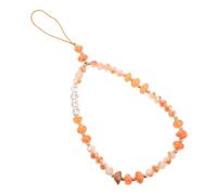 UKCOCO Chaîne Téléphonique en Perles Cristallines Orange Légère, Accessoire Anti-Perte pour Téléphone Portable, Décoration Électronique Élégante, Installation Facile sur Coque, pour