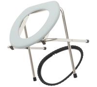 UKCOCO Chaise Percée pour Usage Extérieur Pliable Portable en Acier Inoxydable et Plastique Design Pliant, Siège de Toilette de Camping Adaptée aux Femmes Enceintes et Patients Blessés