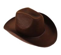 UKCOCO Chapeau de Cowgirl Western avec Corde, Tissu Marron pour Fêtes | Style Simple et Classique, Accessoire Polyvalent pour Adultes et Adolescents, Soirées Maquillage