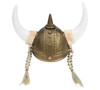 UKCOCO Chapeau Viking à Cornes en Matériau Résistant Taille Unique Accessoire de Fête Costumée Tresses Dorées pour Carnaval Bal Masqué et Soirées Cosplay