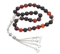 UKCOCO Chapelet Musulman en Agate, 33 Perles, Bracelet de Prière Élégant en Alliage, Noir, pour Grandes Occasions et Mariage