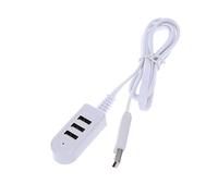 UKCOCO Chargeur 3a Multiport 3usb Ligne D'extension 1,2m, Hub Multiport en Plastique Blanc à Transmission de Données Rapide et Facile à Transporter