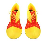UKCOCO Chaussures de Clown Grandes Taille Jaune et Rouge à Pois Accessoire Costume de Clown pour Halloween Cosplay et Spectacle Chaussures Effrayantes pour Fête Costumée